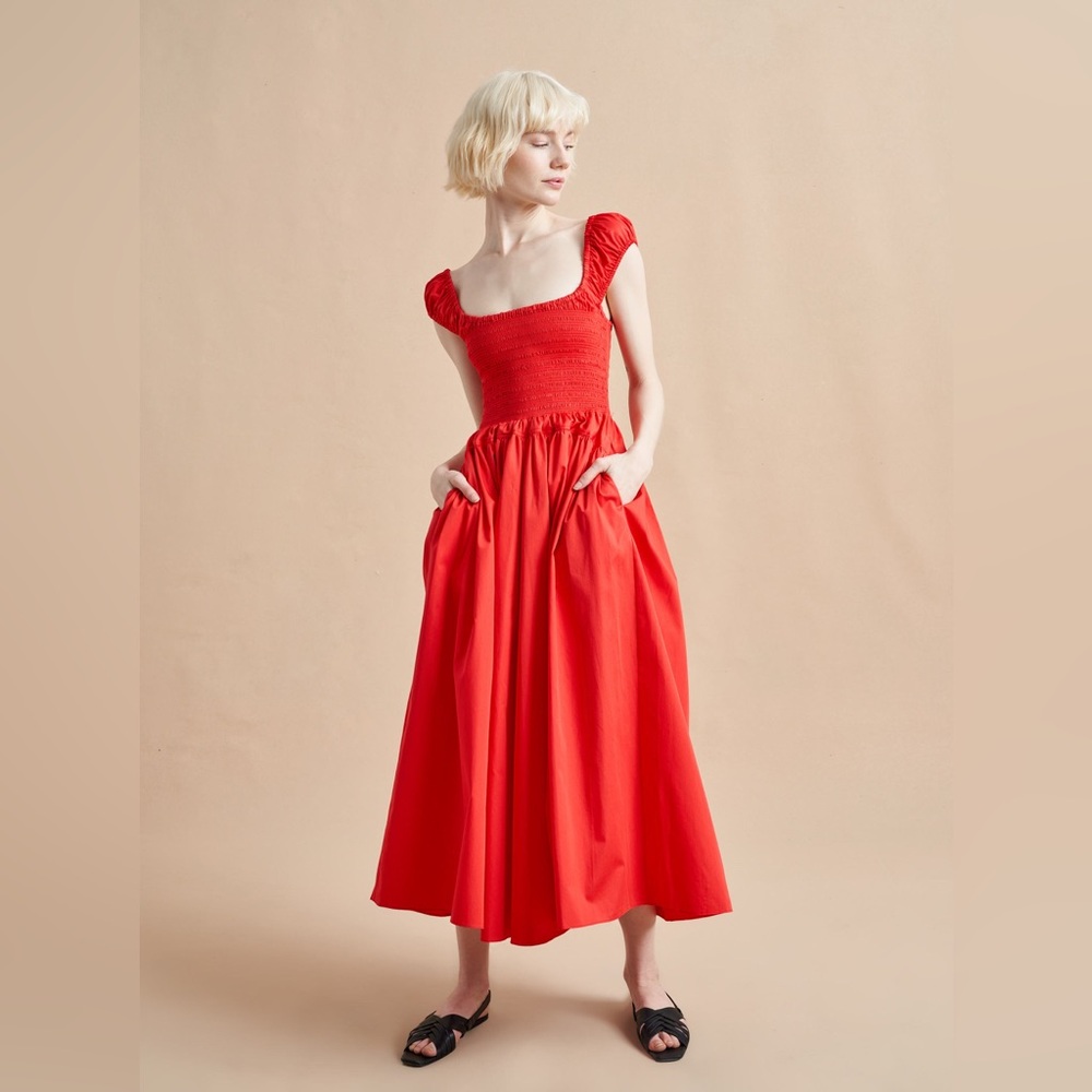 La Ligne Vivian dress in the color poppy red/orange in size M